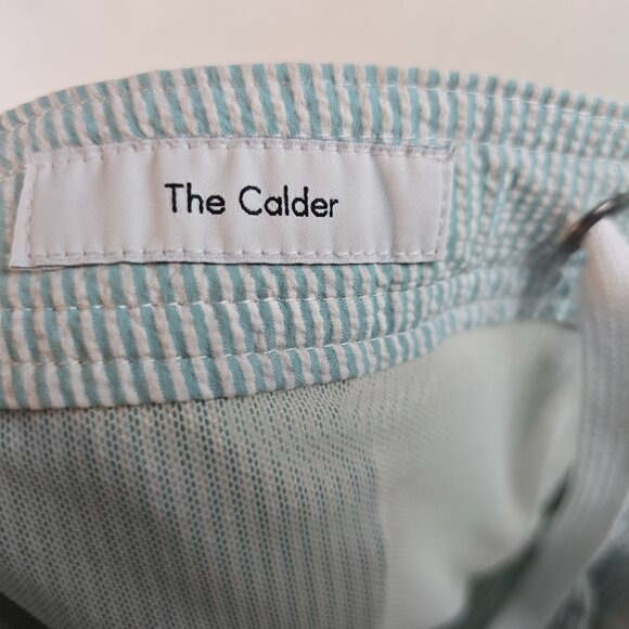 Onia Swim Trunks Mens XL Blue White The Calder Seersucker Quick Dry Short Hybrid - Picture 7 of 9